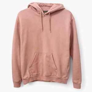 Topshop Pink Pullover Hoodie Relaxed Fit